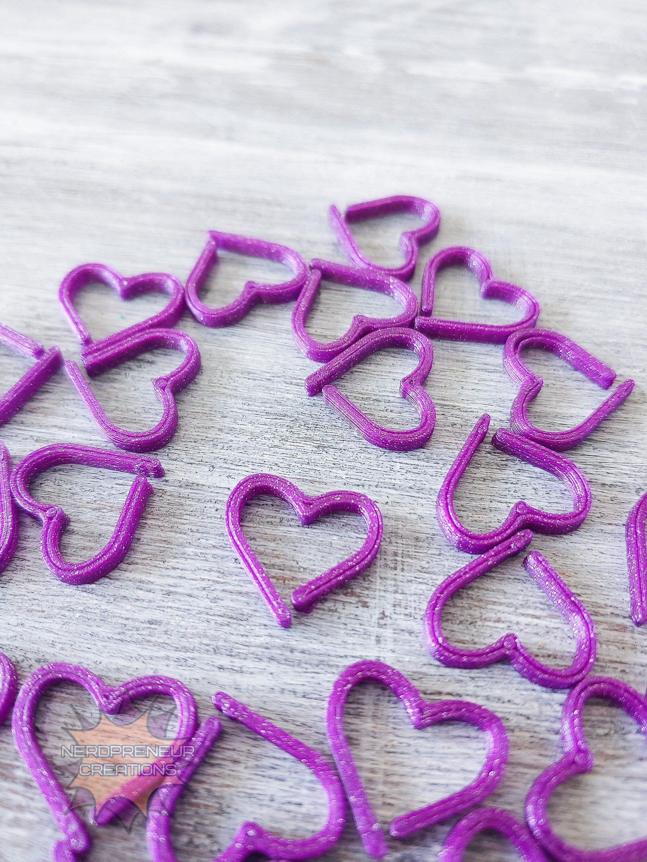 Heart 3D Printed Stitch Marker - 12 Pack | Eco-Friendly Biodegradable PLA Knitting & Crochet Accessory