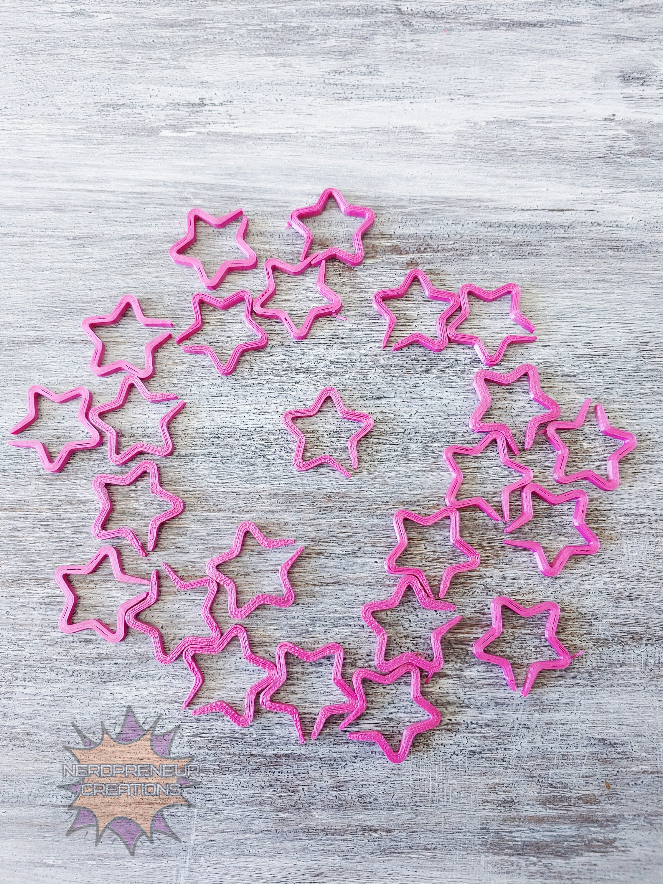 Star 3D Printed Stitch Marker - 12 Pack | Eco-Friendly Biodegradable PLA Knitting & Crochet Accessory