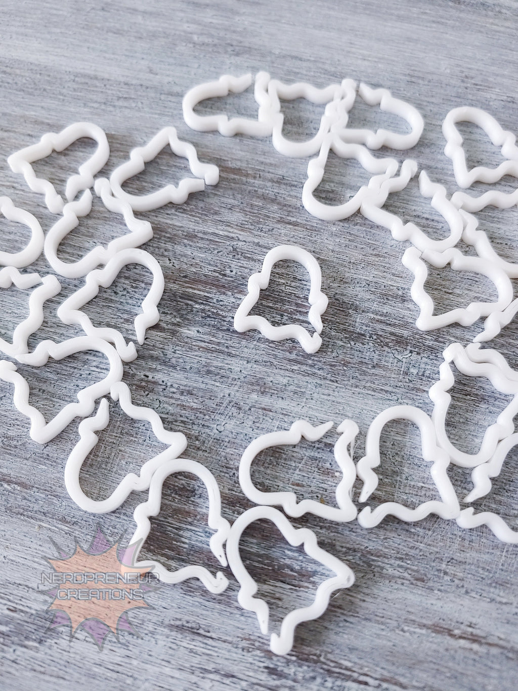 Ghost 3D Printed Stitch Marker - 12 Pack | Eco-Friendly Biodegradable PLA Knitting & Crochet Accessory