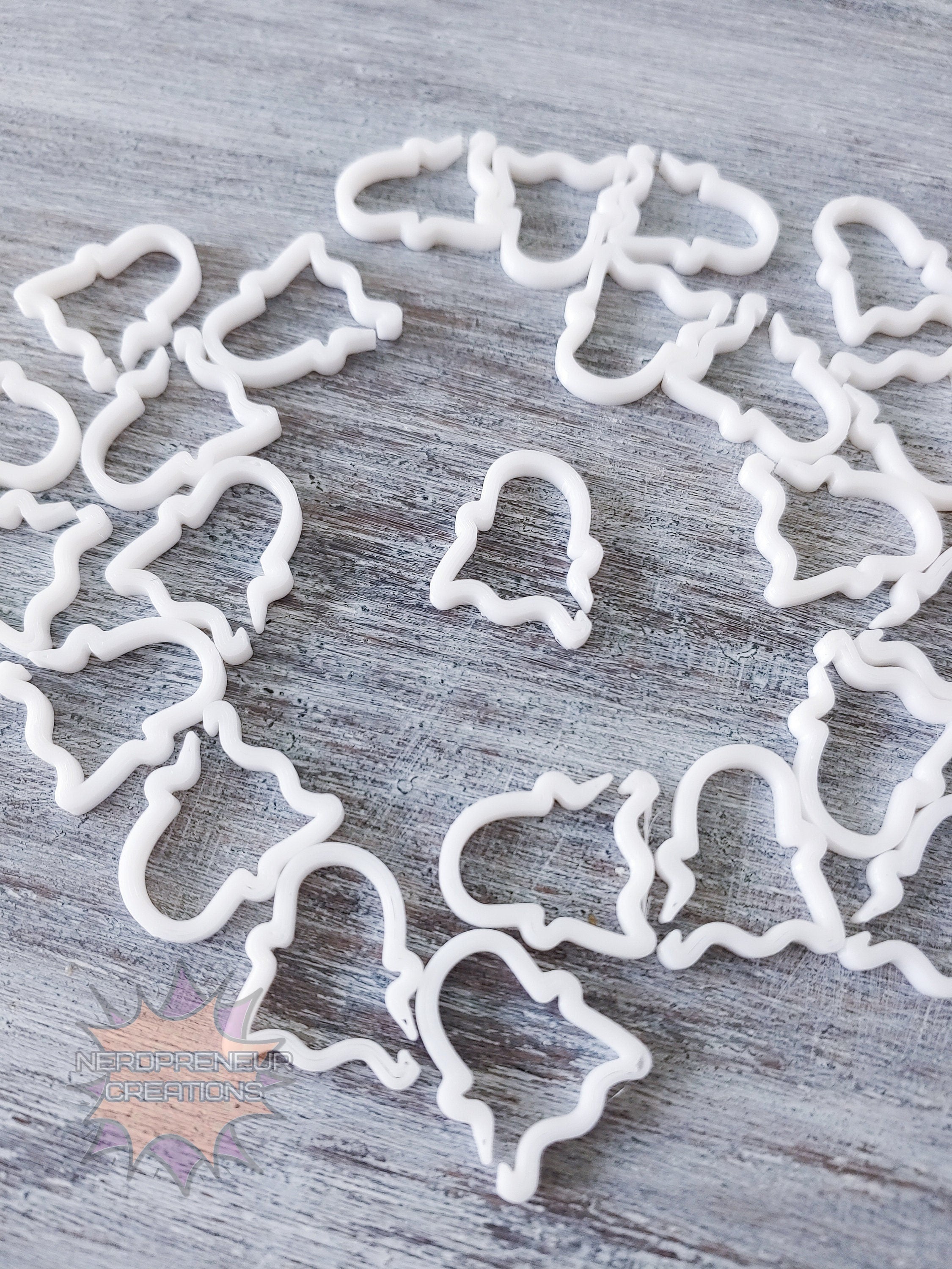 Ghost 3D Printed Stitch Marker - 12 Pack | Eco-Friendly Biodegradable PLA Knitting & Crochet Accessory