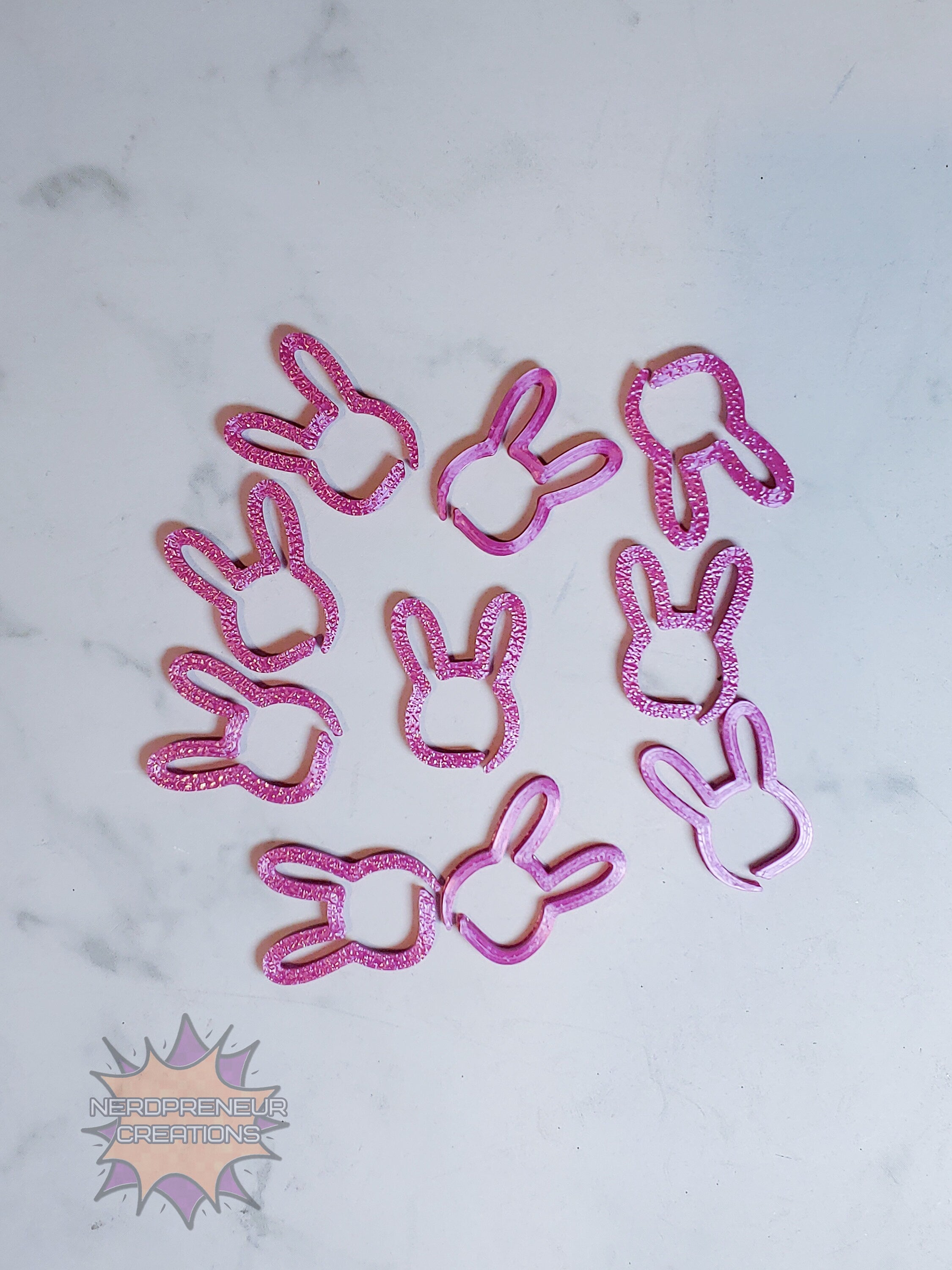 Bunny 3D Printed Stitch Marker - 12 Pack | Eco-Friendly Biodegradable PLA Knitting & Crochet Accessory