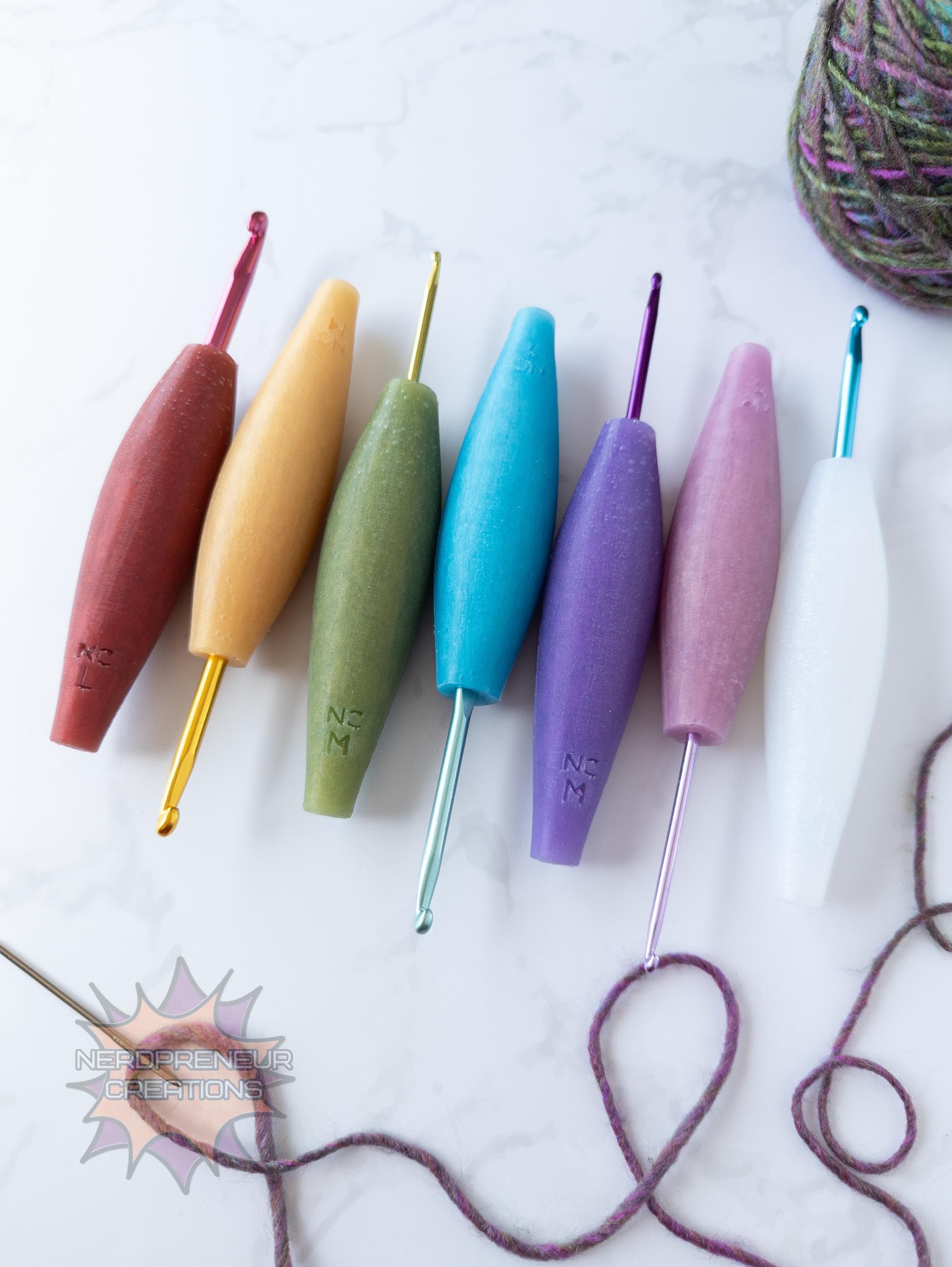Choose Your Own Adventure Sleek Squishy Grips | Ergonomic Silicone Crochet Hook Grips in Multiple Colors