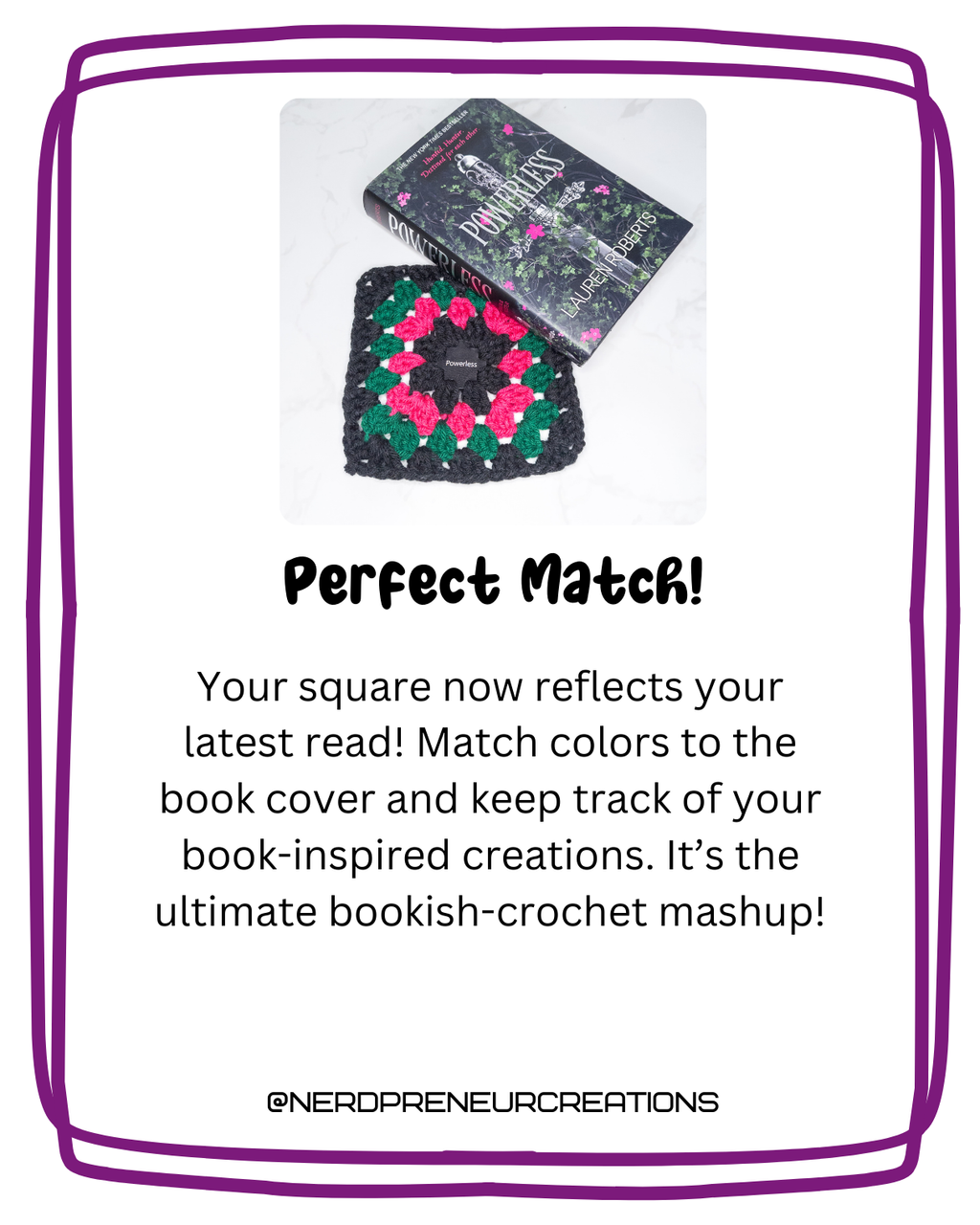 Bookish Granny Square Starter Tags – Faux Leather Round 1 Replacement for Crochet Squares