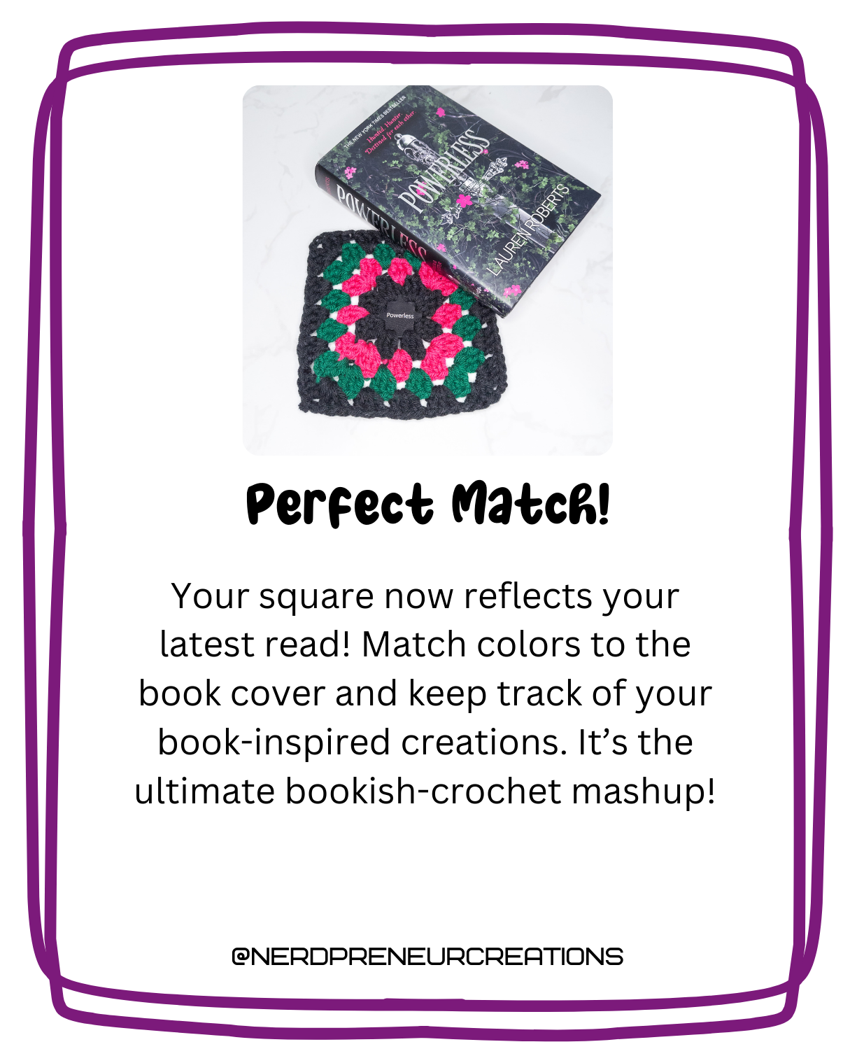 Bookish Granny Square Starter Tags – Faux Leather Round 1 Replacement for Crochet Squares