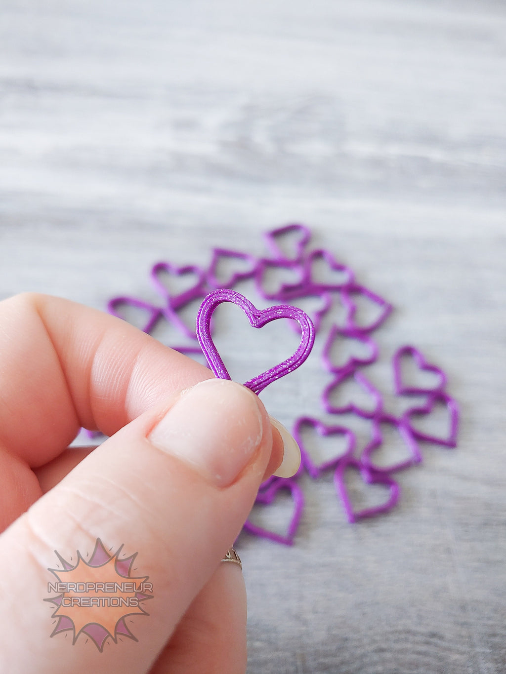 Heart 3D Printed Stitch Marker - 12 Pack | Eco-Friendly Biodegradable PLA Knitting & Crochet Accessory