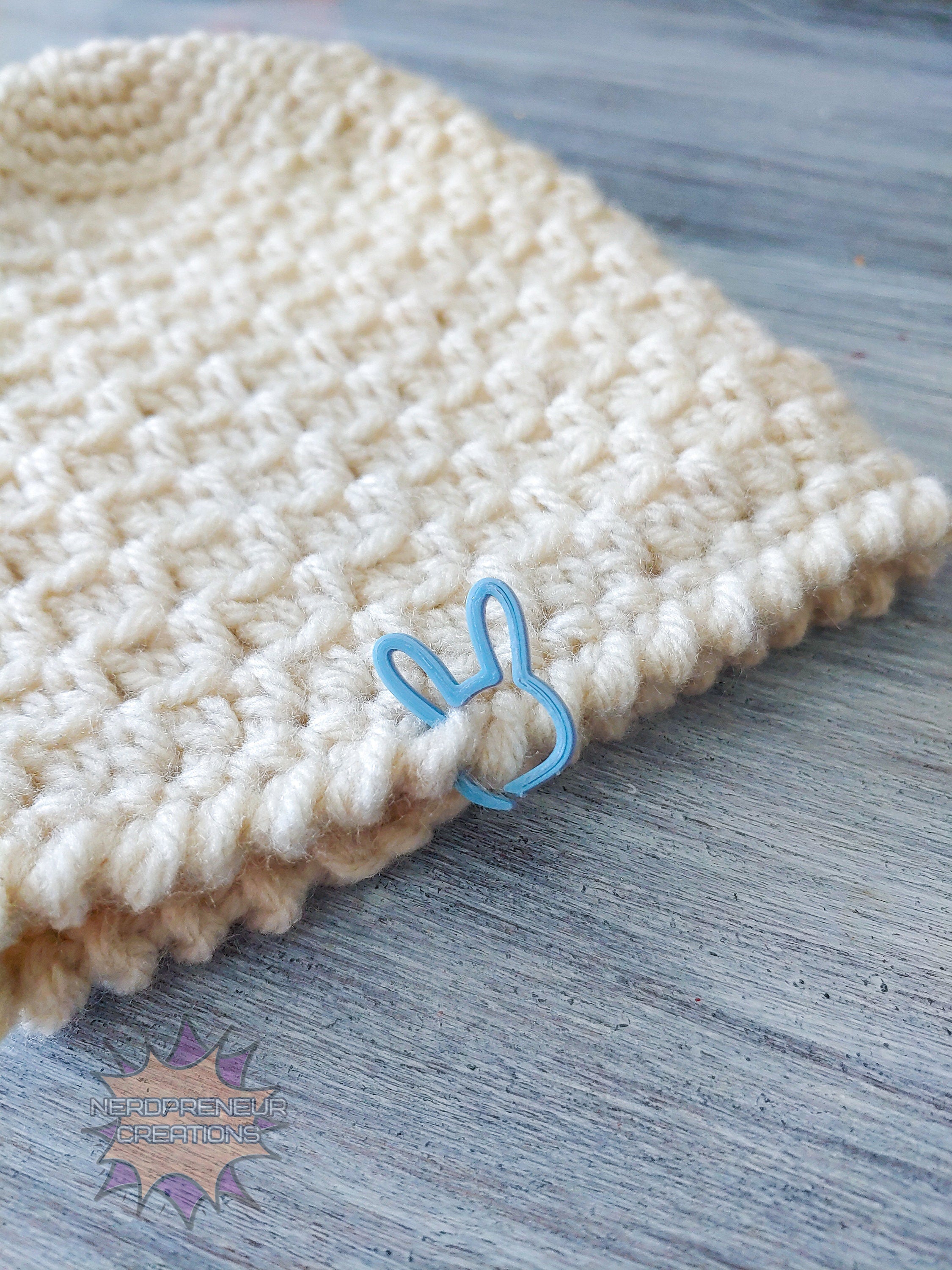 Bunny 3D Printed Stitch Marker - 12 Pack | Eco-Friendly Biodegradable PLA Knitting & Crochet Accessory