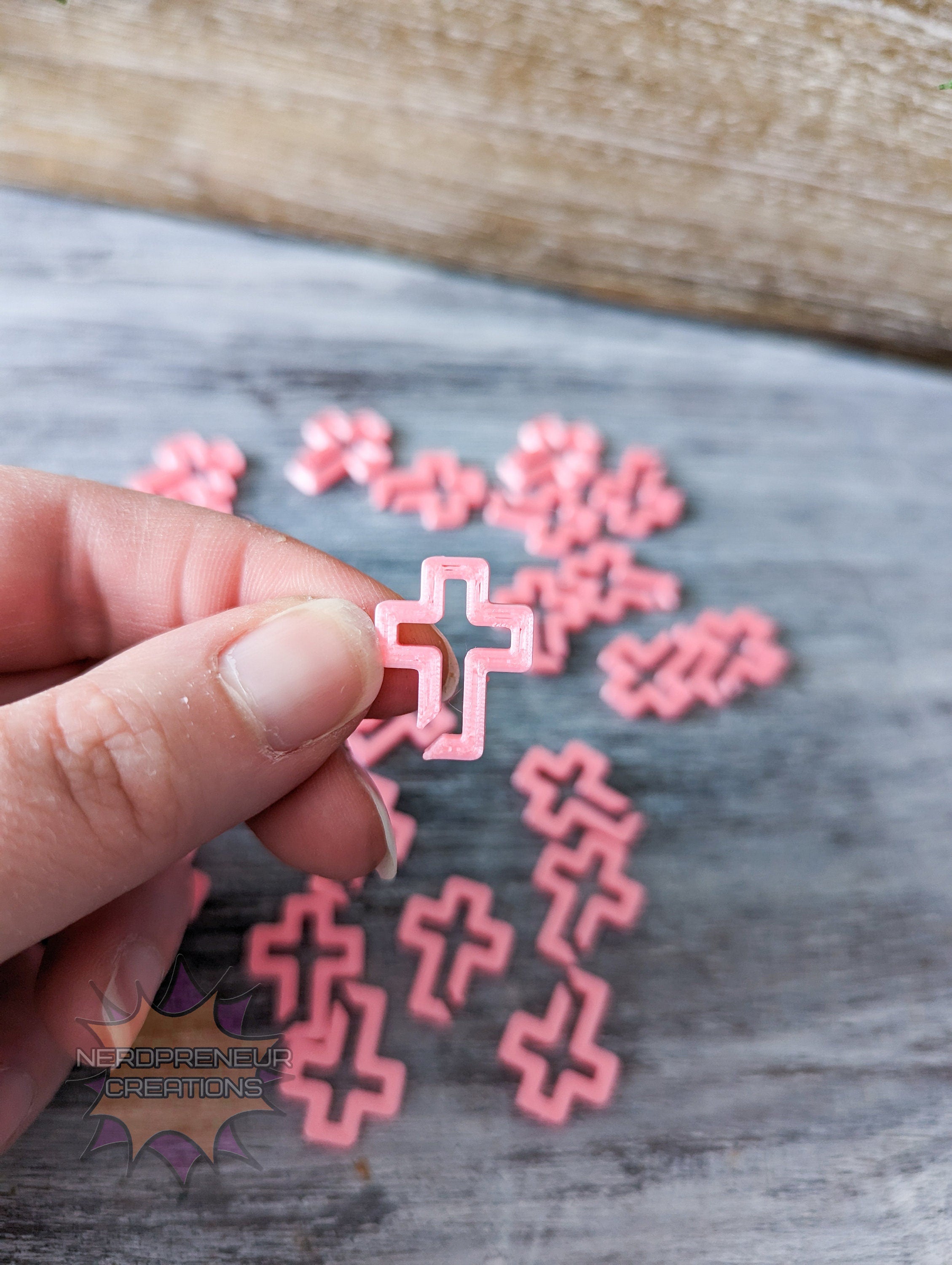 Cross 3D Printed Stitch Marker - 12 Pack | Eco-Friendly Biodegradable PLA Knitting & Crochet Accessory