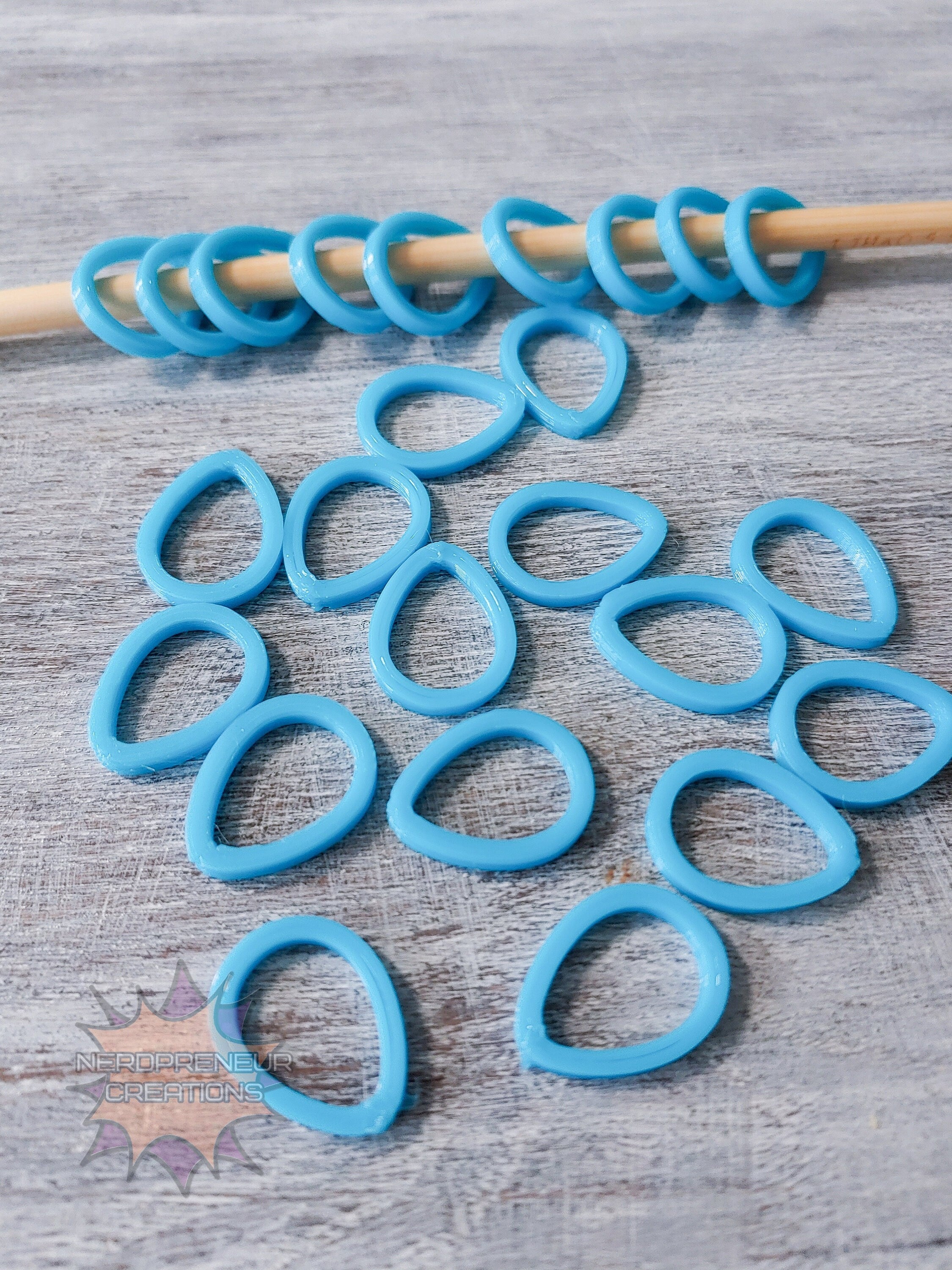 Egg 3D Printed Stitch Marker - 12 Pack | Eco-Friendly Biodegradable PLA Knitting Accessory