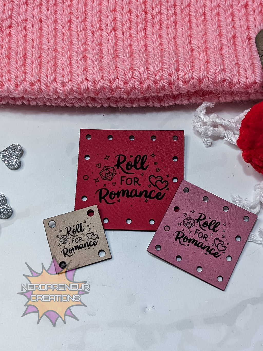 roll for romance faux leather patch