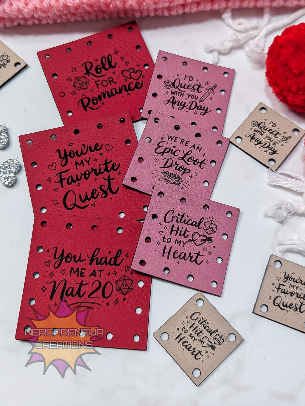 gamer valentine faux leather patches