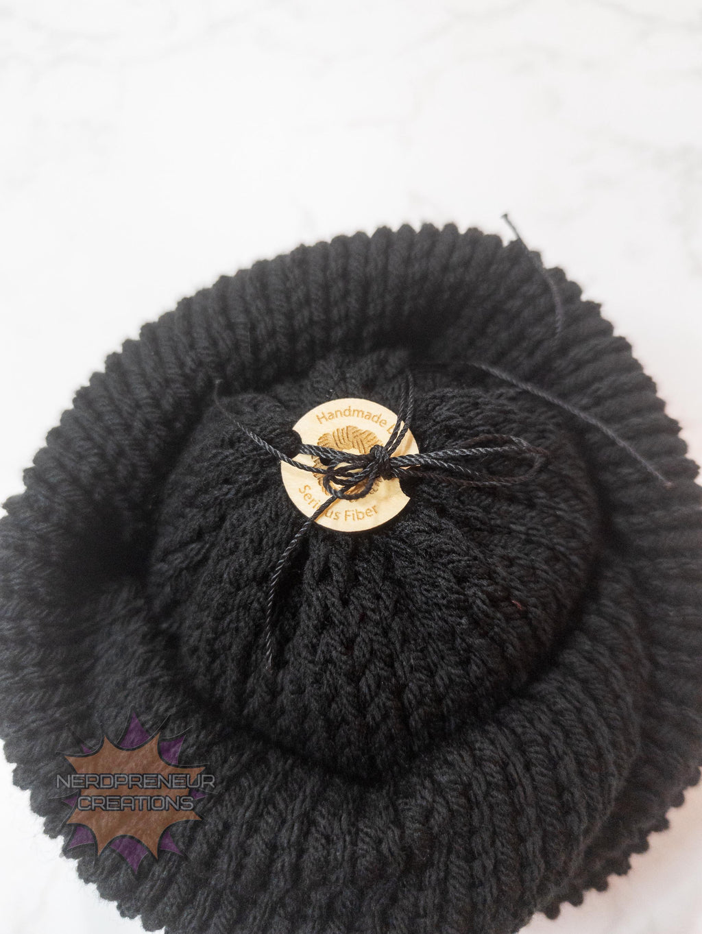 Custom Wooden Pom Buttons | Engraved Wooden Buttons with Notches & Yarn Holes for Beanies & Poms