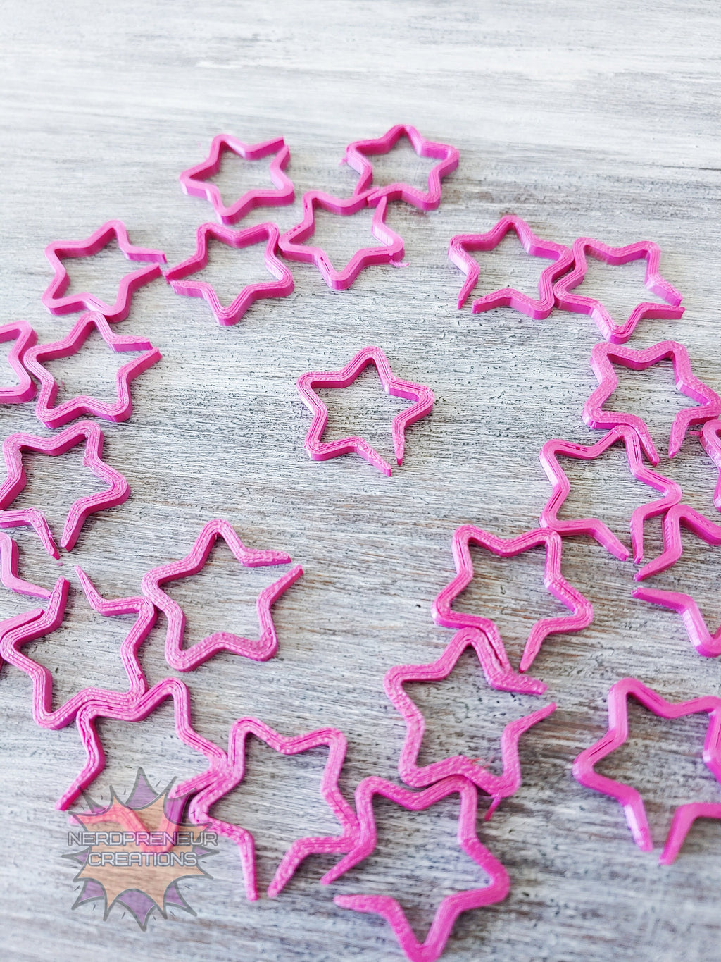 Star 3D Printed Stitch Marker - 12 Pack | Eco-Friendly Biodegradable PLA Knitting & Crochet Accessory