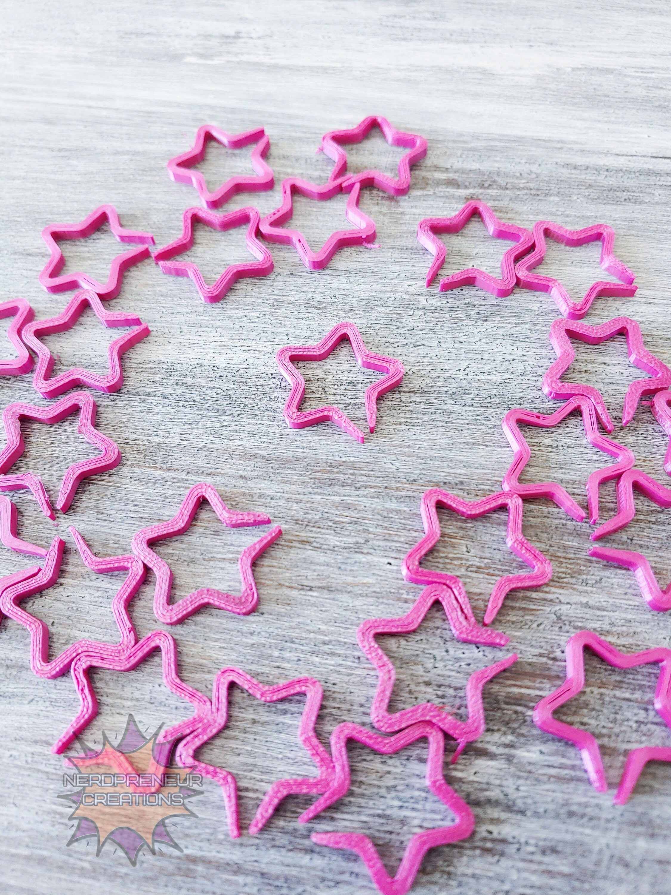 Star 3D Printed Stitch Marker - 12 Pack | Eco-Friendly Biodegradable PLA Knitting & Crochet Accessory