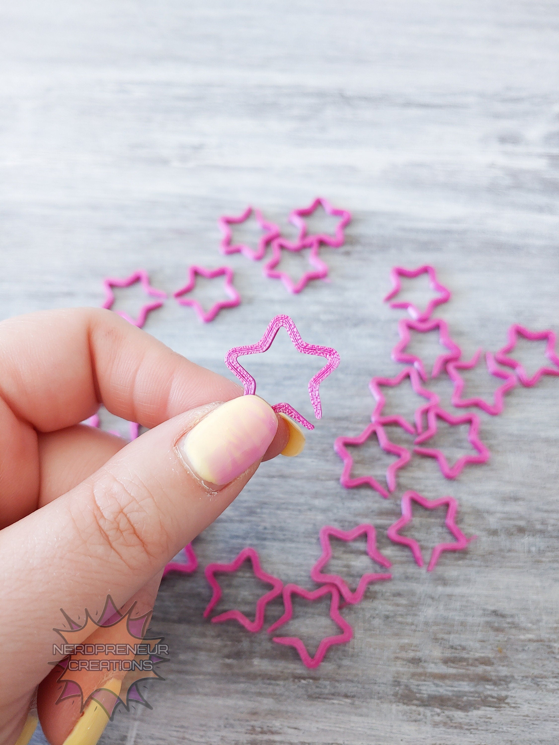 Star 3D Printed Stitch Marker - 12 Pack | Eco-Friendly Biodegradable PLA Knitting & Crochet Accessory
