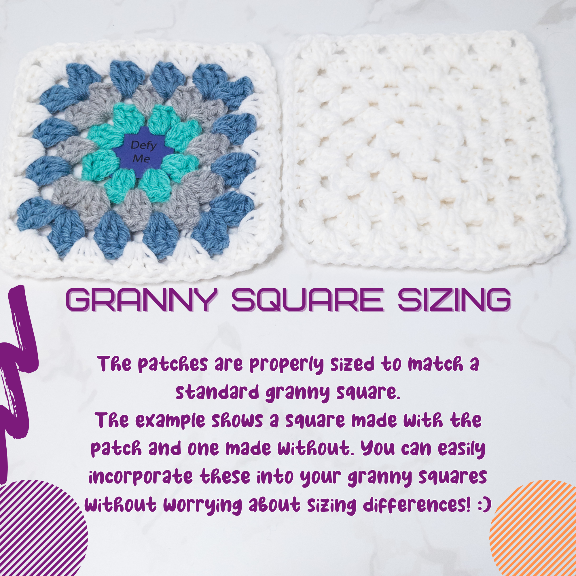 Bookish Granny Square Starter Tags – Faux Leather Round 1 Replacement for Crochet Squares